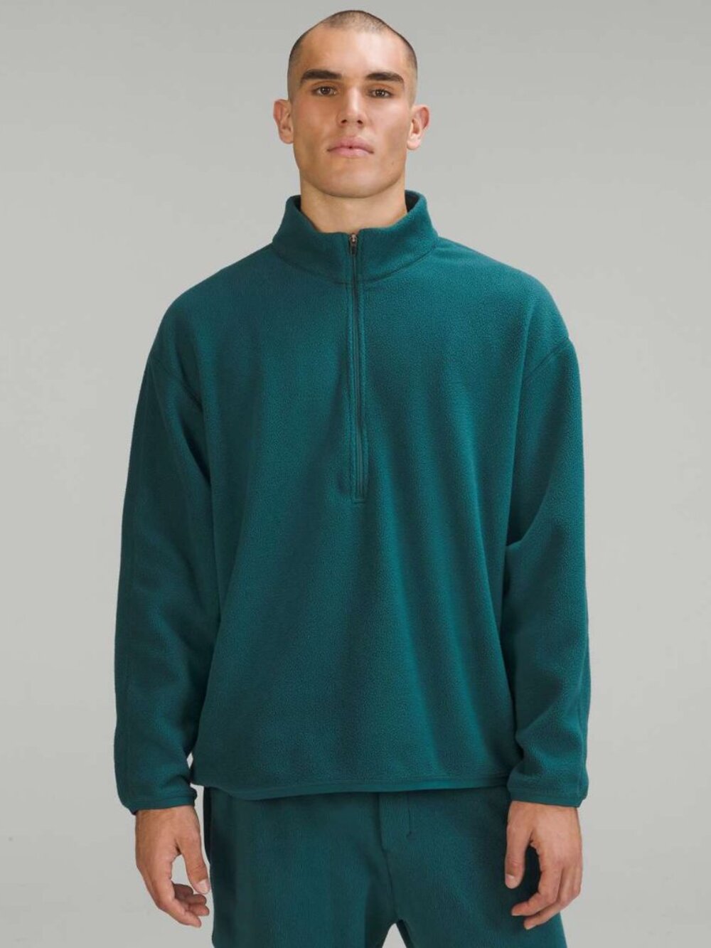 Lululemon Oversized-Fit Fleece Half Zip - Green Jasper